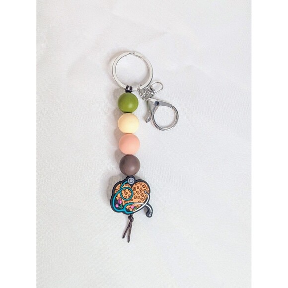 Handmade Accessories - Handmade Silicone Bead Keychain/Bag Charm - Stethoscope